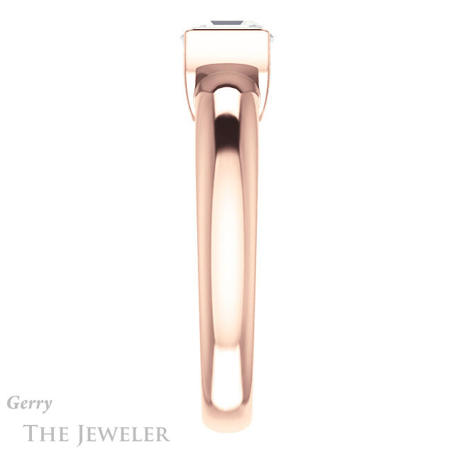 14k Rose Gold Asscher Cut Forever One Engagement Ring Setting #GTJ1059-asscher-fo-r 3 14k Rose Gold Asscher Cut Forever One Engagement Ring Setting #GTJ1059-asscher-fo-r