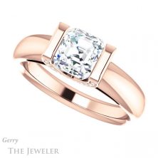 14k Rose Gold Asscher Cut Forever One Engagement Ring Setting #GTJ1059-asscher-fo-r 5 14k Rose Gold Asscher Cut Forever One Engagement Ring Setting #GTJ1059-asscher-fo-r