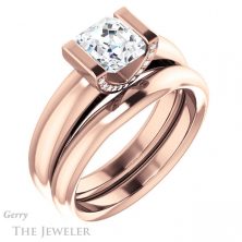 14k Rose Gold Asscher Cut Forever One Engagement Ring Setting #GTJ1059-asscher-fo-r 6 14k Rose Gold Asscher Cut Forever One Engagement Ring Setting #GTJ1059-asscher-fo-r