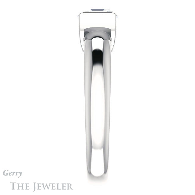14k White Gold Asscher Cut Forever One Engagement Ring Setting #GTJ1059-asscher-fo-w