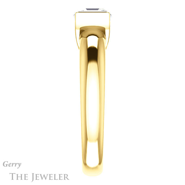 14k Yellow Gold Asscher Cut Forever One Engagement Ring Setting #GTJ1059-asscher-fo-y