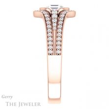 14k Rose Gold Asscher Cut Forever One Engagement Ring Setting #GTJ1060-asscher-fo-r 3 14k Rose Gold Asscher Cut Forever One Engagement Ring Setting #GTJ1060-asscher-fo-r