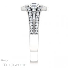 14k White Gold Asscher Cut Forever One Engagement Ring Setting #GTJ1060-asscher-fo-w