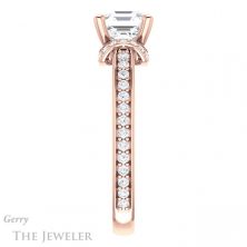 14k Rose Gold Asscher Cut Forever One Engagement Ring Setting #GTJ1061-asscher-fo-r