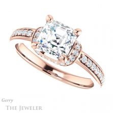 14k Rose Gold Asscher Cut Forever One Engagement Ring Setting #GTJ1061-asscher-fo-r