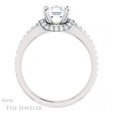 14k White Gold Asscher Cut Forever One Engagement Ring Setting #GTJ1061-asscher-fo-w 2 14k White Gold Asscher Cut Forever One Engagement Ring Setting #GTJ1061-asscher-fo-w