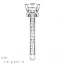 14k White Gold Asscher Cut Forever One Engagement Ring Setting #GTJ1061-asscher-fo-w 3 14k White Gold Asscher Cut Forever One Engagement Ring Setting #GTJ1061-asscher-fo-w