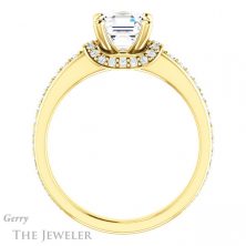 14k Yellow Gold Asscher Cut Forever One Engagement Ring Setting #GTJ1061-asscher-fo-y 2 14k Yellow Gold Asscher Cut Forever One Engagement Ring Setting #GTJ1061-asscher-fo-y