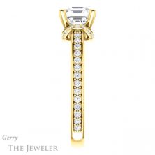 14k Yellow Gold Asscher Cut Forever One Engagement Ring Setting #GTJ1061-asscher-fo-y 3 14k Yellow Gold Asscher Cut Forever One Engagement Ring Setting #GTJ1061-asscher-fo-y