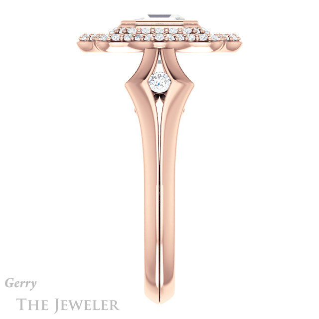 14k Rose Gold Asscher Cut Forever One Engagement Ring Setting #GTJ1062-asscher-fo-r 3 14k Rose Gold Asscher Cut Forever One Engagement Ring Setting #GTJ1062-asscher-fo-r