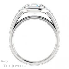 14k White Gold Asscher Cut Forever One Engagement Ring Setting #GTJ1063-asscher-fo-w 2 14k White Gold Asscher Cut Forever One Engagement Ring Setting #GTJ1063-asscher-fo-w