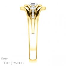14k Yellow Gold Asscher Cut Forever One Engagement Ring Setting #GTJ1063-asscher-fo-y