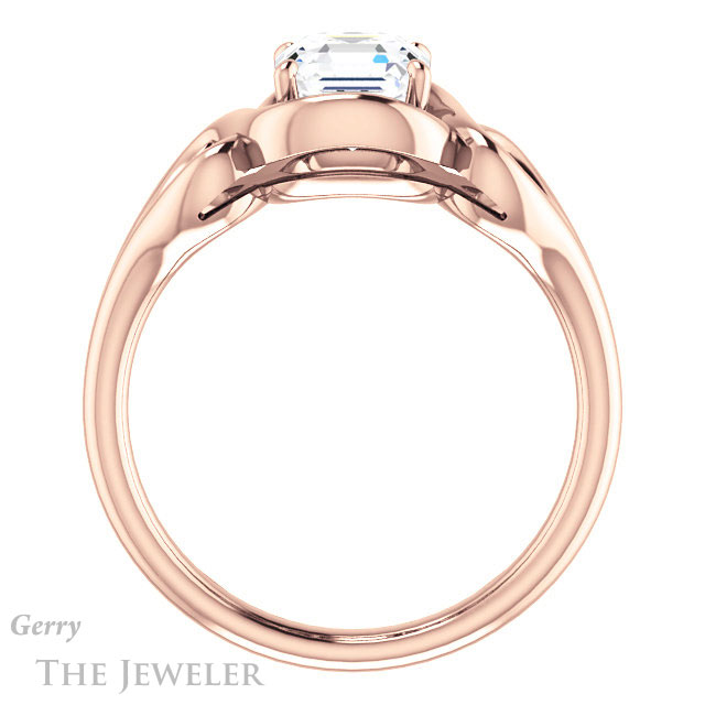 14k Rose Gold Asscher Cut Forever One Engagement Ring Setting #GTJ1064-asscher-fo-r