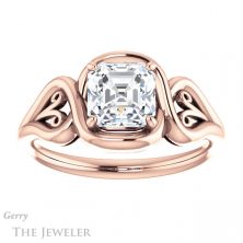 14k Rose Gold Asscher Cut Forever One Engagement Ring Setting #GTJ1064-asscher-fo-r 1 14k Rose Gold Asscher Cut Forever One Engagement Ring Setting #GTJ1064-asscher-fo-r
