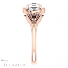 14k Rose Gold Asscher Cut Forever One Engagement Ring Setting #GTJ1064-asscher-fo-r 3 14k Rose Gold Asscher Cut Forever One Engagement Ring Setting #GTJ1064-asscher-fo-r