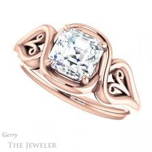 14k Rose Gold Asscher Cut Forever One Engagement Ring Setting #GTJ1064-asscher-fo-r 5 14k Rose Gold Asscher Cut Forever One Engagement Ring Setting #GTJ1064-asscher-fo-r