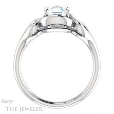14k White Gold Asscher Cut Forever One Engagement Ring Setting #GTJ1064-asscher-fo-w 2 14k White Gold Asscher Cut Forever One Engagement Ring Setting #GTJ1064-asscher-fo-w