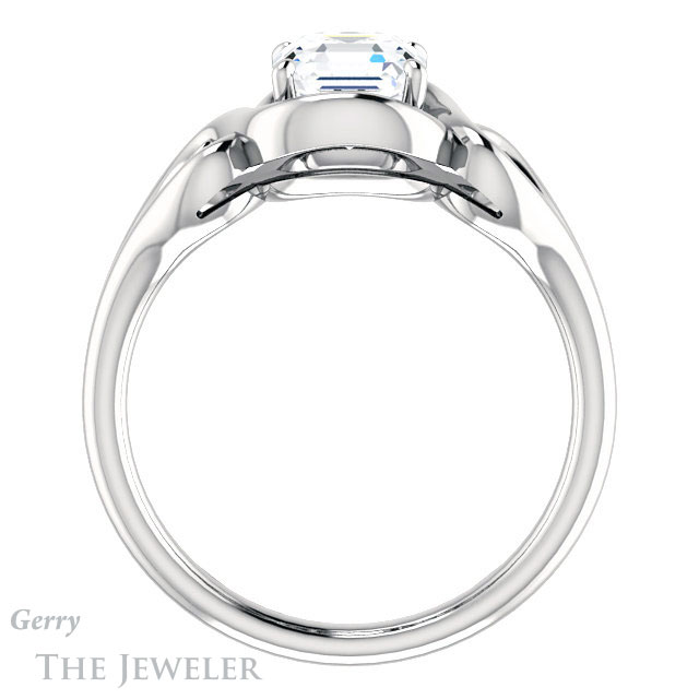 14k White Gold Asscher Cut Forever One Engagement Ring Setting #GTJ1064-asscher-fo-w 2 14k White Gold Asscher Cut Forever One Engagement Ring Setting #GTJ1064-asscher-fo-w