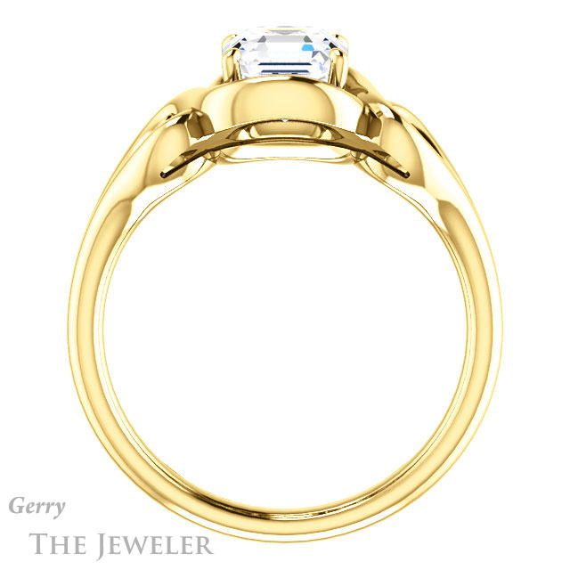 14k Yellow Gold Asscher Cut Forever One Engagement Ring Setting #GTJ1064-asscher-fo-y 2 14k Yellow Gold Asscher Cut Forever One Engagement Ring Setting #GTJ1064-asscher-fo-y
