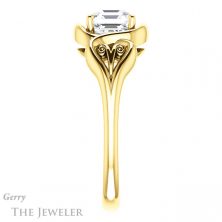 14k Yellow Gold Asscher Cut Forever One Engagement Ring Setting #GTJ1064-asscher-fo-y 3 14k Yellow Gold Asscher Cut Forever One Engagement Ring Setting #GTJ1064-asscher-fo-y
