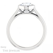 14k White Gold Asscher Cut Forever One Engagement Ring Setting #GTJ1065-asscher-fo-w