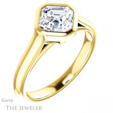 14k Yellow Gold Asscher Cut Forever One Engagement Ring Setting #GTJ1065-asscher-fo-y 4 14k Yellow Gold Asscher Cut Forever One Engagement Ring Setting #GTJ1065-asscher-fo-y