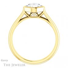 14k Yellow Gold Asscher Cut Forever One Engagement Ring Setting #GTJ1065-asscher-fo-y 2 14k Yellow Gold Asscher Cut Forever One Engagement Ring Setting #GTJ1065-asscher-fo-y
