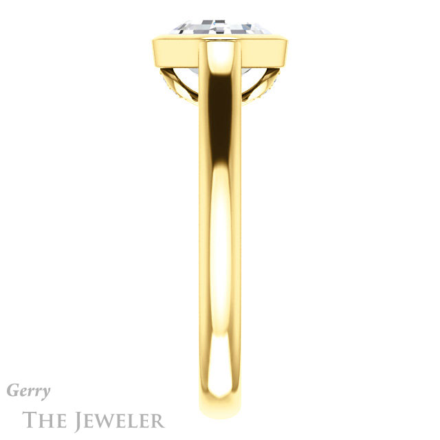 14k Yellow Gold Asscher Cut Forever One Engagement Ring Setting #GTJ1065-asscher-fo-y 3 14k Yellow Gold Asscher Cut Forever One Engagement Ring Setting #GTJ1065-asscher-fo-y