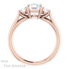 14k Rose Gold Asscher Cut Forever One Engagement Ring Setting #GTJ1066-asscher-fo-r