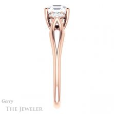 14k Rose Gold Asscher Cut Forever One Engagement Ring Setting #GTJ1066-asscher-fo-r