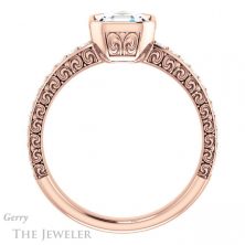14k Rose Gold Asscher Cut Forever One Engagement Ring Setting #GTJ1067-asscher-fo-r 2 14k Rose Gold Asscher Cut Forever One Engagement Ring Setting #GTJ1067-asscher-fo-r
