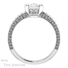 14k White Gold Asscher Cut Forever One Engagement Ring Setting #GTJ1067-asscher-fo-w 2 14k White Gold Asscher Cut Forever One Engagement Ring Setting #GTJ1067-asscher-fo-w