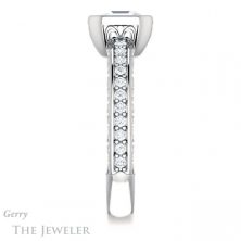 14k White Gold Asscher Cut Forever One Engagement Ring Setting #GTJ1067-asscher-fo-w 3 14k White Gold Asscher Cut Forever One Engagement Ring Setting #GTJ1067-asscher-fo-w