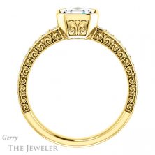 14k Yellow Gold Asscher Cut Forever One Engagement Ring Setting #GTJ1067-asscher-fo-y 2 14k Yellow Gold Asscher Cut Forever One Engagement Ring Setting #GTJ1067-asscher-fo-y