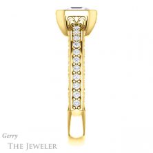 14k Yellow Gold Asscher Cut Forever One Engagement Ring Setting #GTJ1067-asscher-fo-y 3 14k Yellow Gold Asscher Cut Forever One Engagement Ring Setting #GTJ1067-asscher-fo-y