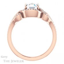 14k Rose Gold Asscher Cut Forever One Engagement Ring Setting #GTJ1069-asscher-fo-r