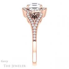 14k Rose Gold Asscher Cut Forever One Engagement Ring Setting #GTJ1069-asscher-fo-r