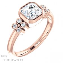 14k Rose Gold Asscher Cut Forever One Engagement Ring Setting #GTJ1071-asscher-fo-r