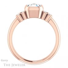 14k Rose Gold Asscher Cut Forever One Engagement Ring Setting #GTJ1071-asscher-fo-r