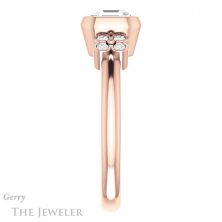 14k Rose Gold Asscher Cut Forever One Engagement Ring Setting #GTJ1071-asscher-fo-r