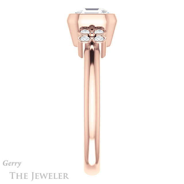 14k Rose Gold Asscher Cut Forever One Engagement Ring Setting #GTJ1071-asscher-fo-r
