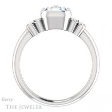 14k White Gold Asscher Cut Forever One Engagement Ring Setting #GTJ1071-asscher-fo-w 2 14k White Gold Asscher Cut Forever One Engagement Ring Setting #GTJ1071-asscher-fo-w