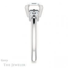 14k White Gold Asscher Cut Forever One Engagement Ring Setting #GTJ1071-asscher-fo-w 3 14k White Gold Asscher Cut Forever One Engagement Ring Setting #GTJ1071-asscher-fo-w