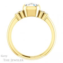 14k Yellow Gold Asscher Cut Forever One Engagement Ring Setting #GTJ1071-asscher-fo-y 2 14k Yellow Gold Asscher Cut Forever One Engagement Ring Setting #GTJ1071-asscher-fo-y