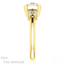 14k Yellow Gold Asscher Cut Forever One Engagement Ring Setting #GTJ1071-asscher-fo-y 3 14k Yellow Gold Asscher Cut Forever One Engagement Ring Setting #GTJ1071-asscher-fo-y