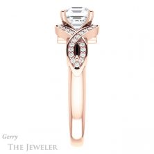 14k Rose Gold Asscher Cut Forever One Engagement Ring Setting #GTJ1072-asscher-fo-r 3 14k Rose Gold Asscher Cut Forever One Engagement Ring Setting #GTJ1072-asscher-fo-r