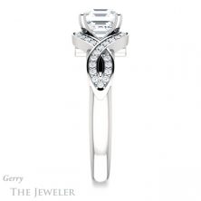 14k White Gold Asscher Cut Forever One Engagement Ring Setting #GTJ1072-asscher-fo-w