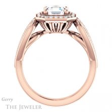 14k Rose Gold Asscher Cut Forever One Engagement Ring Setting #GTJ1073-asscher-fo-r