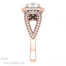 14k Rose Gold Asscher Cut Forever One Engagement Ring Setting #GTJ1073-asscher-fo-r