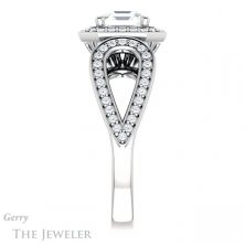 14k White Gold Asscher Cut Forever One Engagement Ring Setting #GTJ1073-asscher-fo-w
